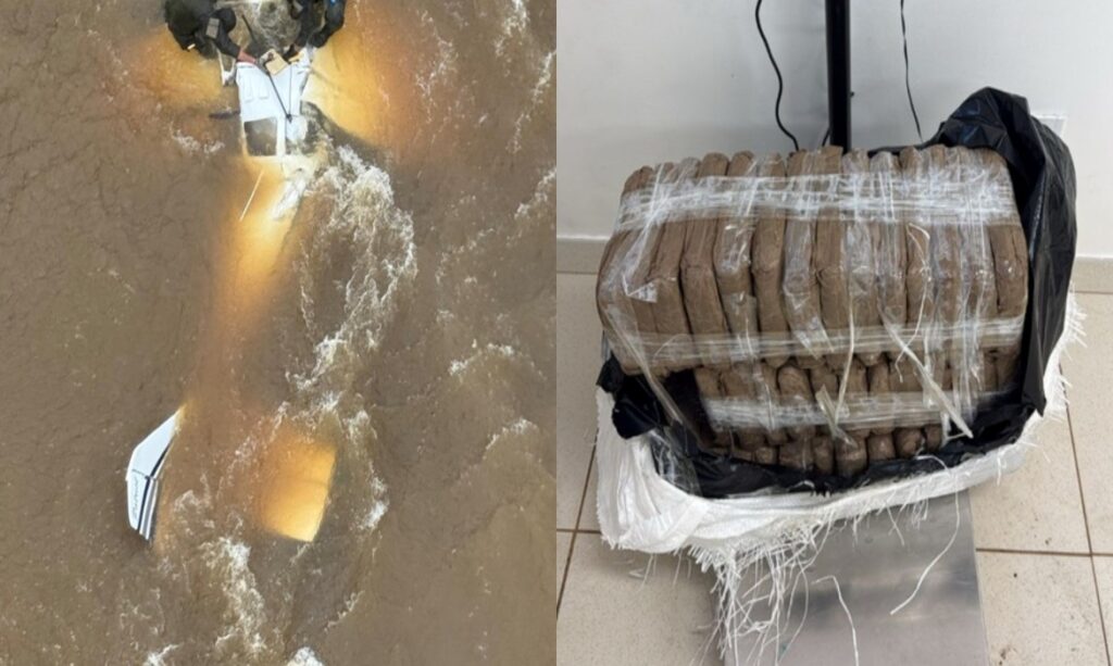 Avião interceptado pela FAB e PF com mais de 25 kg de skunk faz pouso forçado em rio na Terra Yanomami